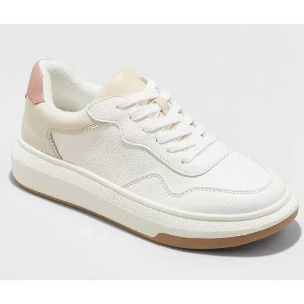 New $35 Universal Thread‎ Women's Flora Sneakers White Pink 096225860 Size 8.5